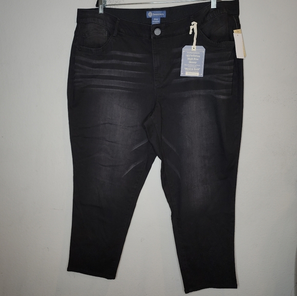 NWT Democracy Ab Technology Black High Rise Skinny Jeans Stretch Denim Size 24W - Picture 14 of 16